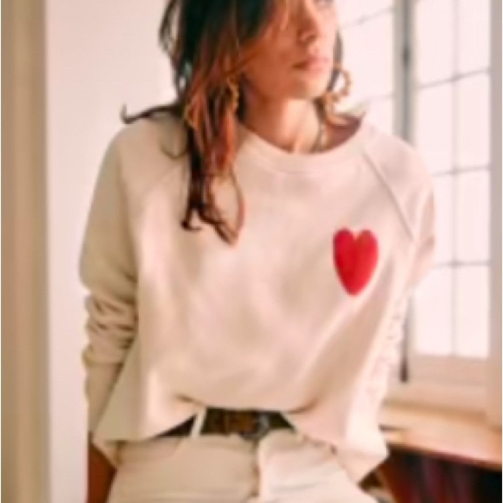 Sezane Heart Sweatshirt - Sézane X Bobo Choses Crème / Multicolore - Size L